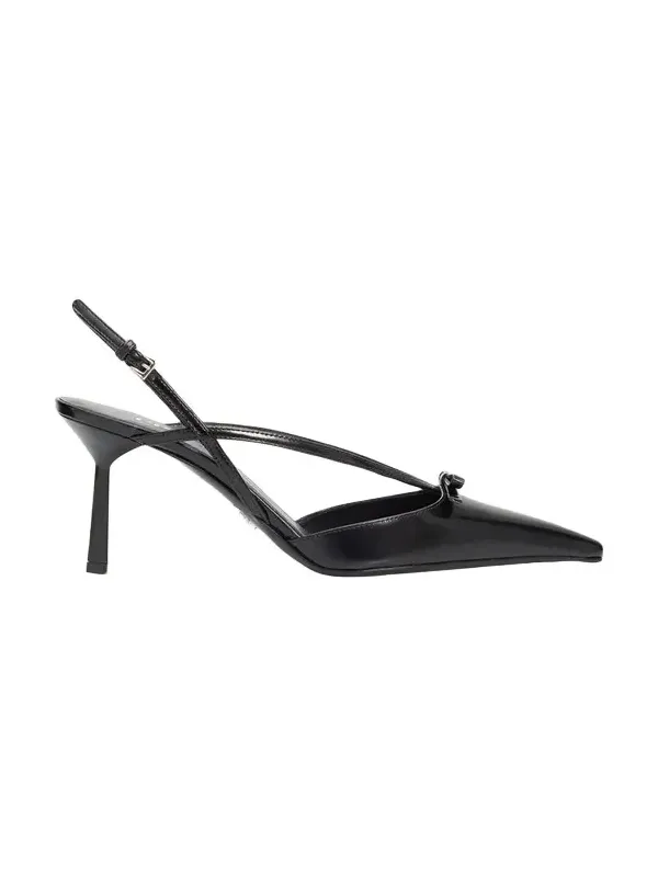 75mm Strappy Leather Slingback Pumps 75mm Strappy Leather Slingback Pumps