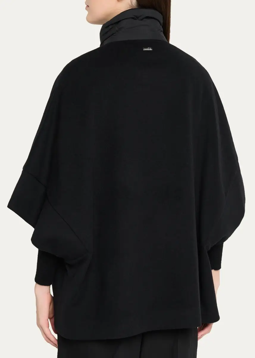 Cinzia Rocca Wool Cape with Quilted Pockets | Thumbnail 3