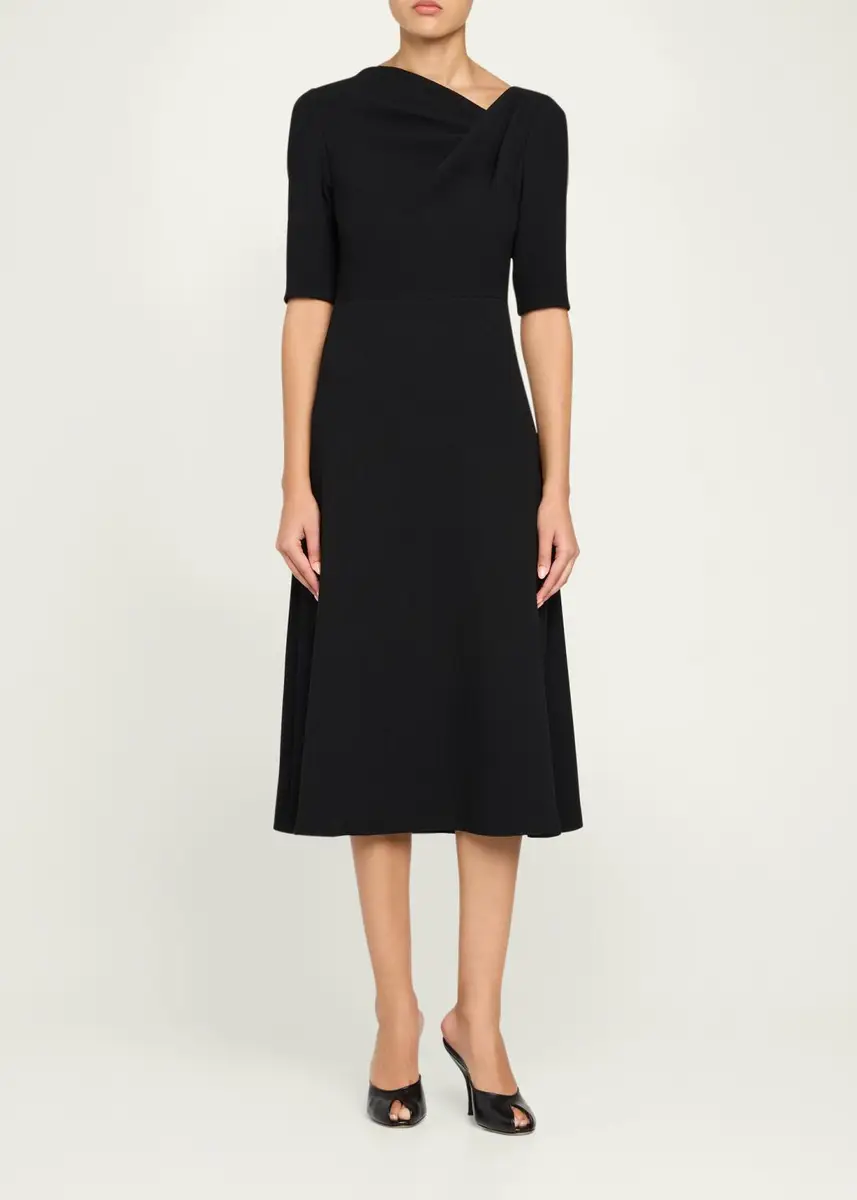 Rickie Freeman for Teri Jon Crêpe Asymmetric A-Line Cocktail Dress | Thumbnail 2 Rickie Freeman for Teri Jon Crêpe Asymmetric A-Line Cocktail Dress | Thumbnail 2