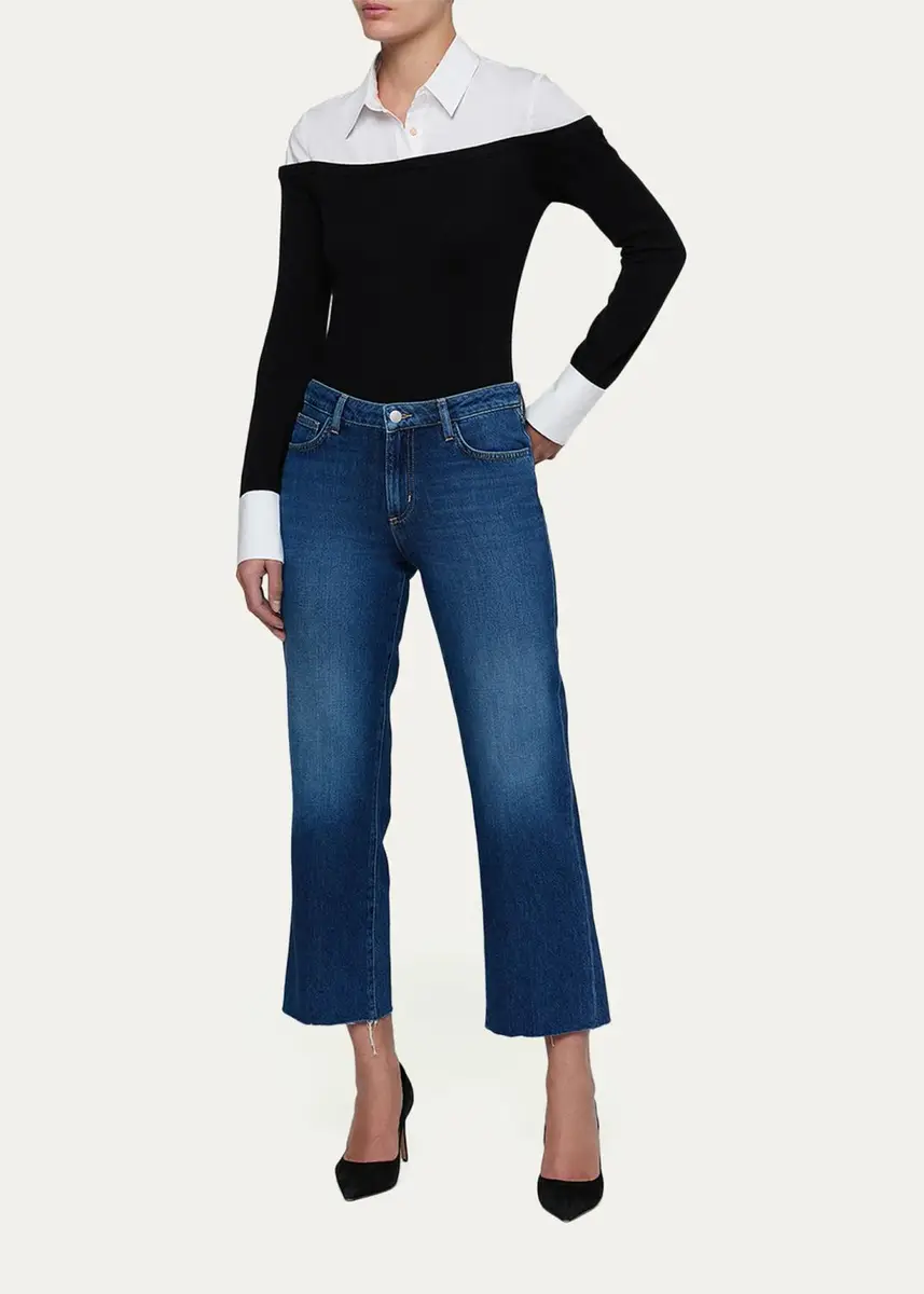 L'Agence Wanda High-Rise Cropped Wide-Leg Jeans | Thumbnail 2 L'Agence Wanda High-Rise Cropped Wide-Leg Jeans | Thumbnail 2