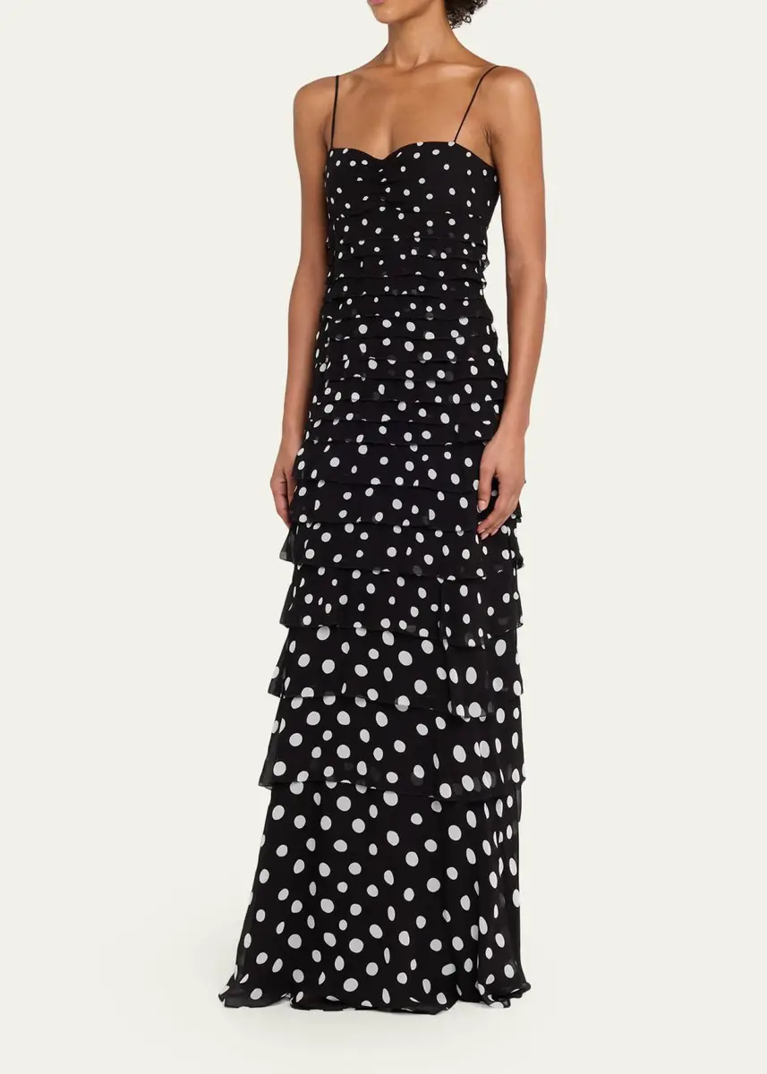 Saloni Niki Polka Dot Maxi Dress | Thumbnail 4