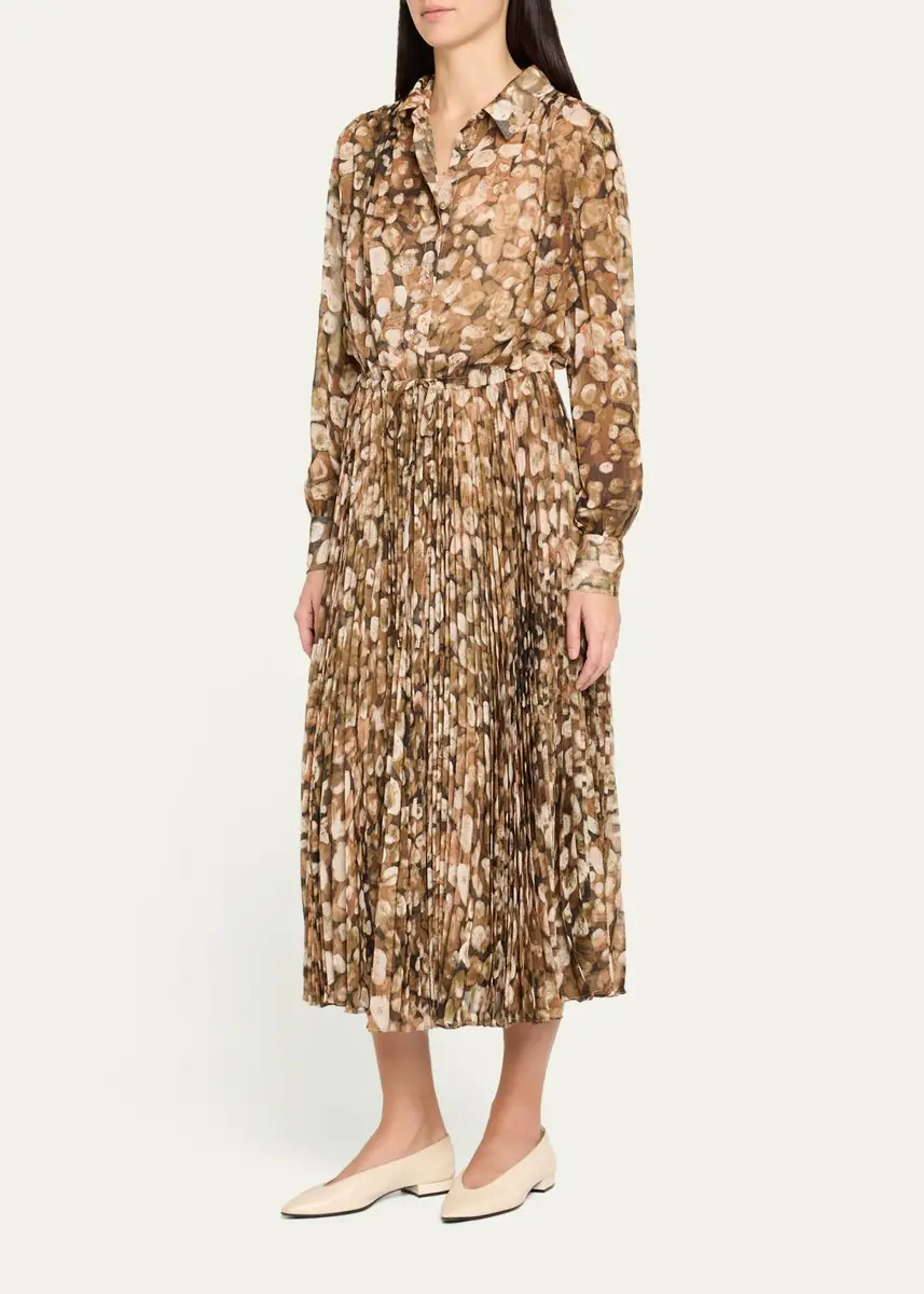 Cara Cara Finch Drawstring-Waist Midi Dress | Thumbnail 4