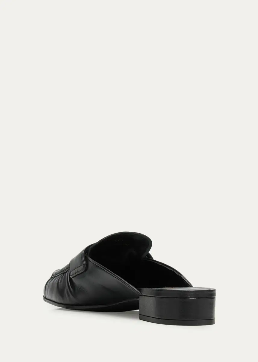 Prada 5mm Leather Penny Loafer Mules | Thumbnail 4