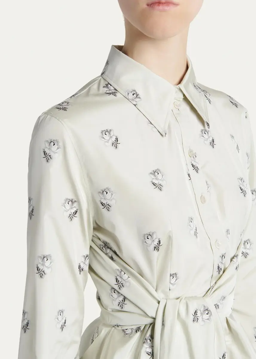 Alexander McQueen Floral Jacquard Taffeta Wrap Peplum Shirt | Thumbnail 5 Alexander McQueen Floral Jacquard Taffeta Wrap Peplum Shirt | Thumbnail 5