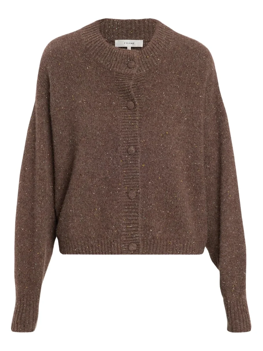 Flecked Wool-Cashmere Cardigan Flecked Wool-Cashmere Cardigan