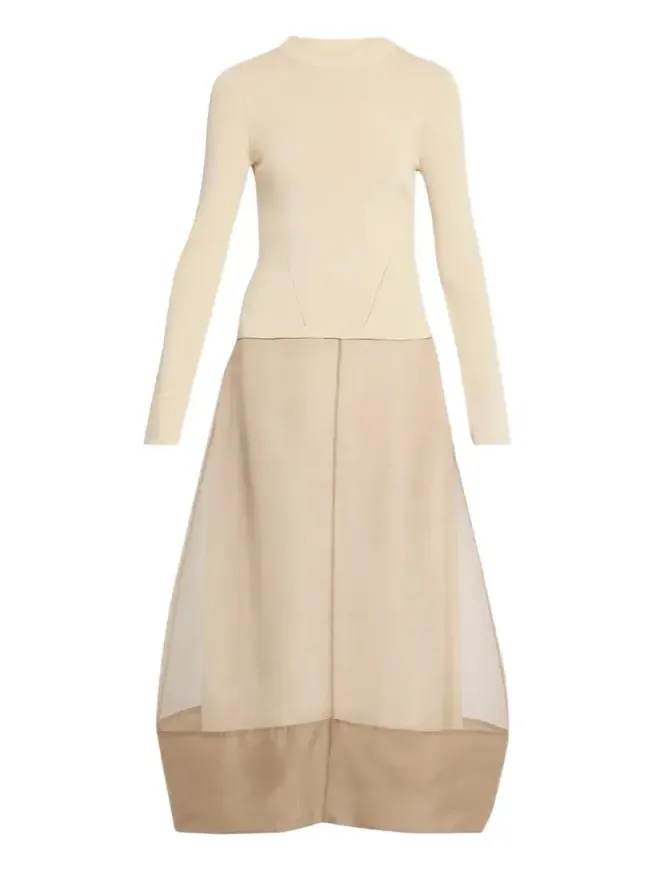 Maril Mixed Media Bubble Midi Dress Maril Mixed Media Bubble Midi Dress