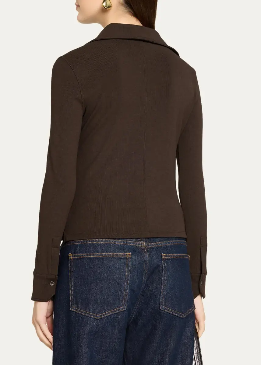 Frame The Pocket Rib-Knit Polo Shirt | Thumbnail 3 Frame The Pocket Rib-Knit Polo Shirt | Thumbnail 3