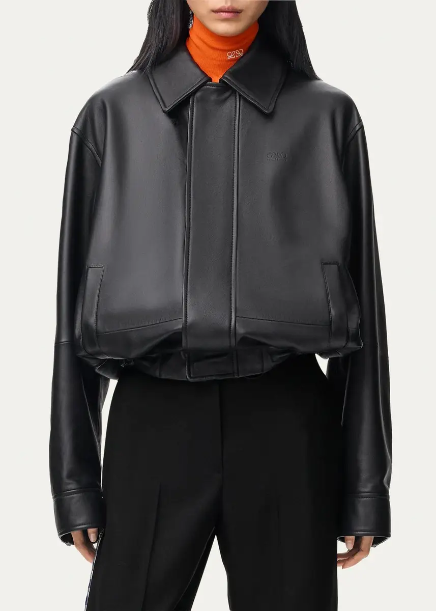 Loewe Drawstring Leather Bubble Jacket | Thumbnail 4 Loewe Drawstring Leather Bubble Jacket | Thumbnail 4
