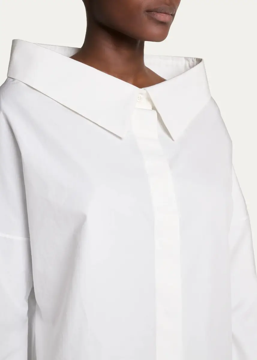 Balenciaga Stola Oversized-Collar Poplin Shirt | Thumbnail 5 Balenciaga Stola Oversized-Collar Poplin Shirt | Thumbnail 5