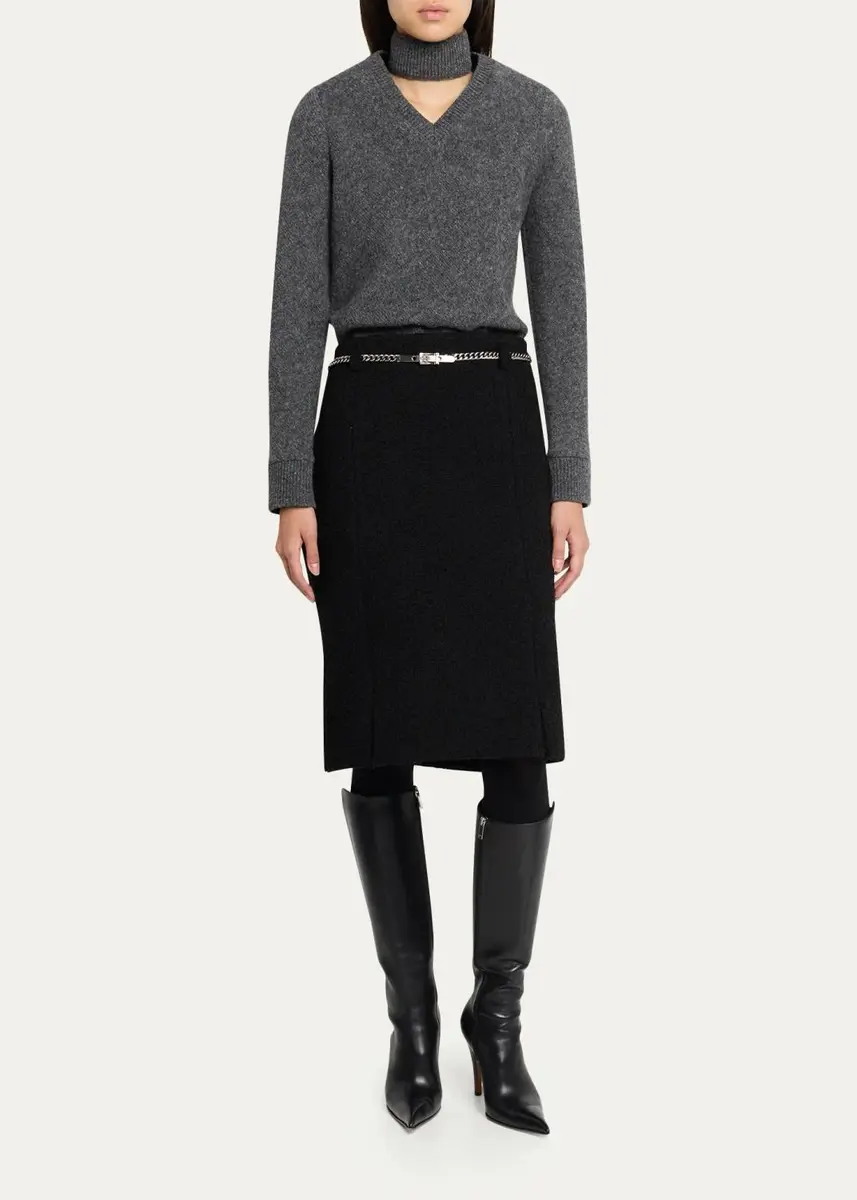 Marc Jacobs Runway Tweed Virgin Wool-Blend Knee-Length Skirt | Thumbnail 2 Marc Jacobs Runway Tweed Virgin Wool-Blend Knee-Length Skirt | Thumbnail 2
