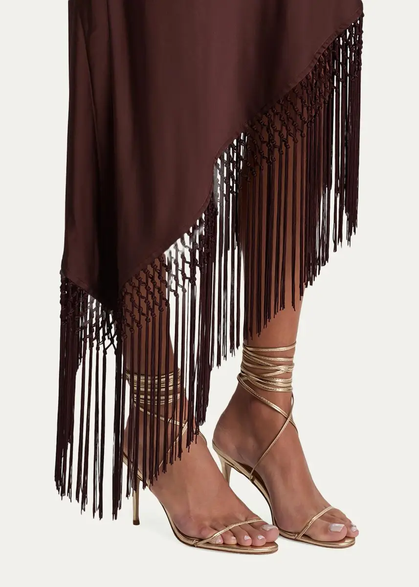 Alice + Olivia Harmony Drapey Slip Fringe Midi Dress | Thumbnail 5 Alice + Olivia Harmony Drapey Slip Fringe Midi Dress | Thumbnail 5