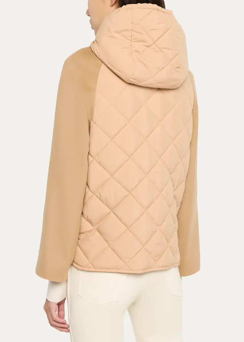 Cinzia Rocca Short Wool Jacket with Quilted Hood and Back | Thumbnail 3 Cinzia Rocca Short Wool Jacket with Quilted Hood and Back | Thumbnail 3