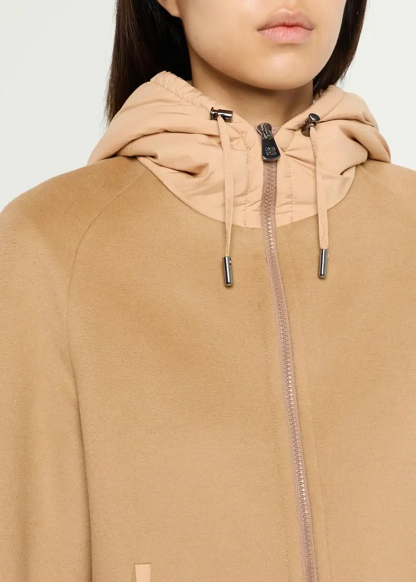 Cinzia Rocca Short Wool Jacket with Quilted Hood and Back | Thumbnail 5 Cinzia Rocca Short Wool Jacket with Quilted Hood and Back | Thumbnail 5