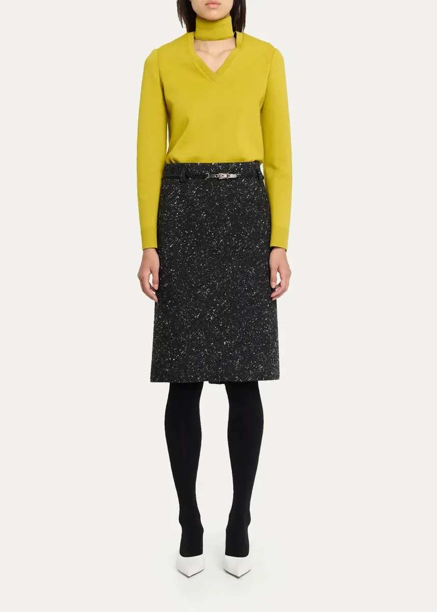 Marc Jacobs Runway Virgin Wool-Blend Belted Midi Skirt | Thumbnail 2 Marc Jacobs Runway Virgin Wool-Blend Belted Midi Skirt | Thumbnail 2