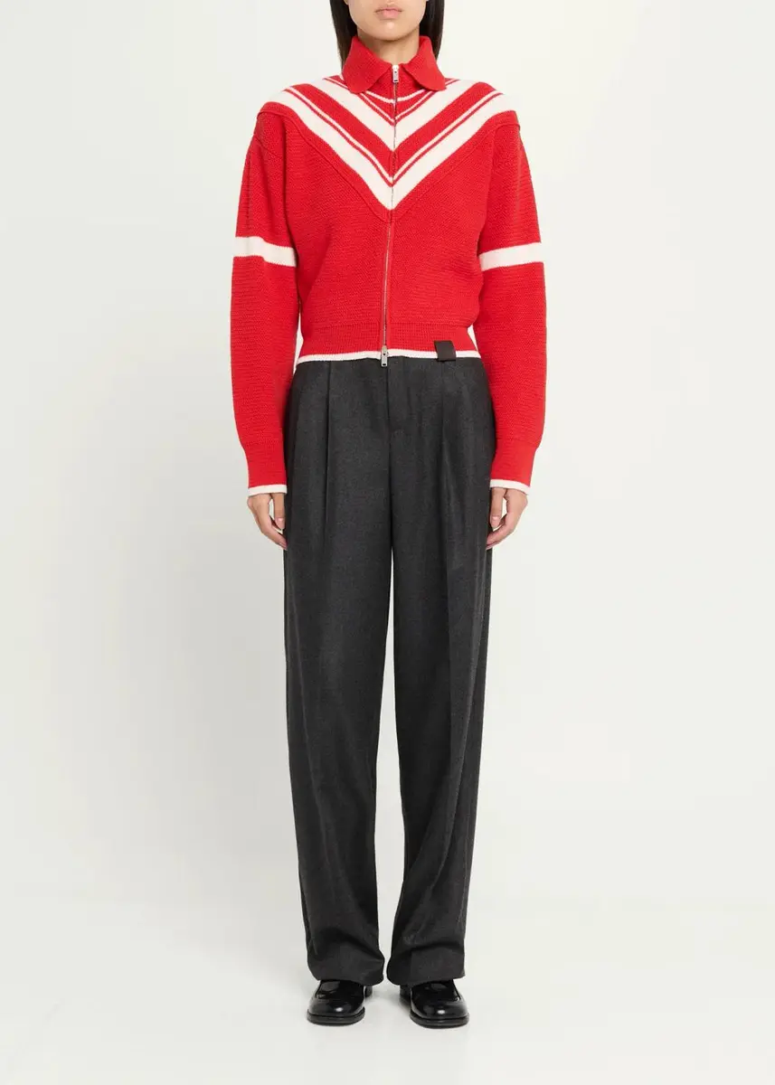 Stella McCartney Sporty 80s Striped Wool Zip Jacket | Thumbnail 2 Stella McCartney Sporty 80s Striped Wool Zip Jacket | Thumbnail 2