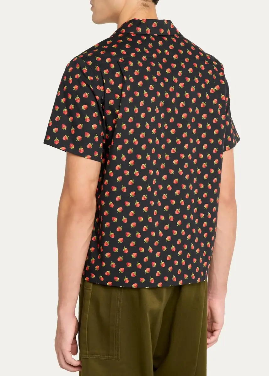 JW Anderson Strawberry-Print Cotton Camp Shirt | Thumbnail 3 JW Anderson Strawberry-Print Cotton Camp Shirt | Thumbnail 3