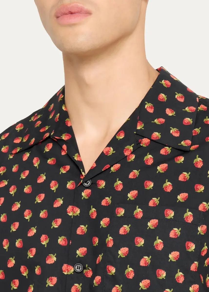 JW Anderson Strawberry-Print Cotton Camp Shirt | Thumbnail 5 JW Anderson Strawberry-Print Cotton Camp Shirt | Thumbnail 5