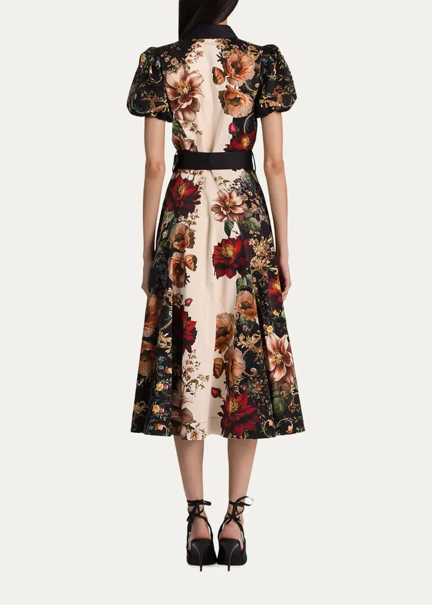 Alice + Olivia Henrietta Floral Belted Midi Dress | Thumbnail 3 Alice + Olivia Henrietta Floral Belted Midi Dress | Thumbnail 3