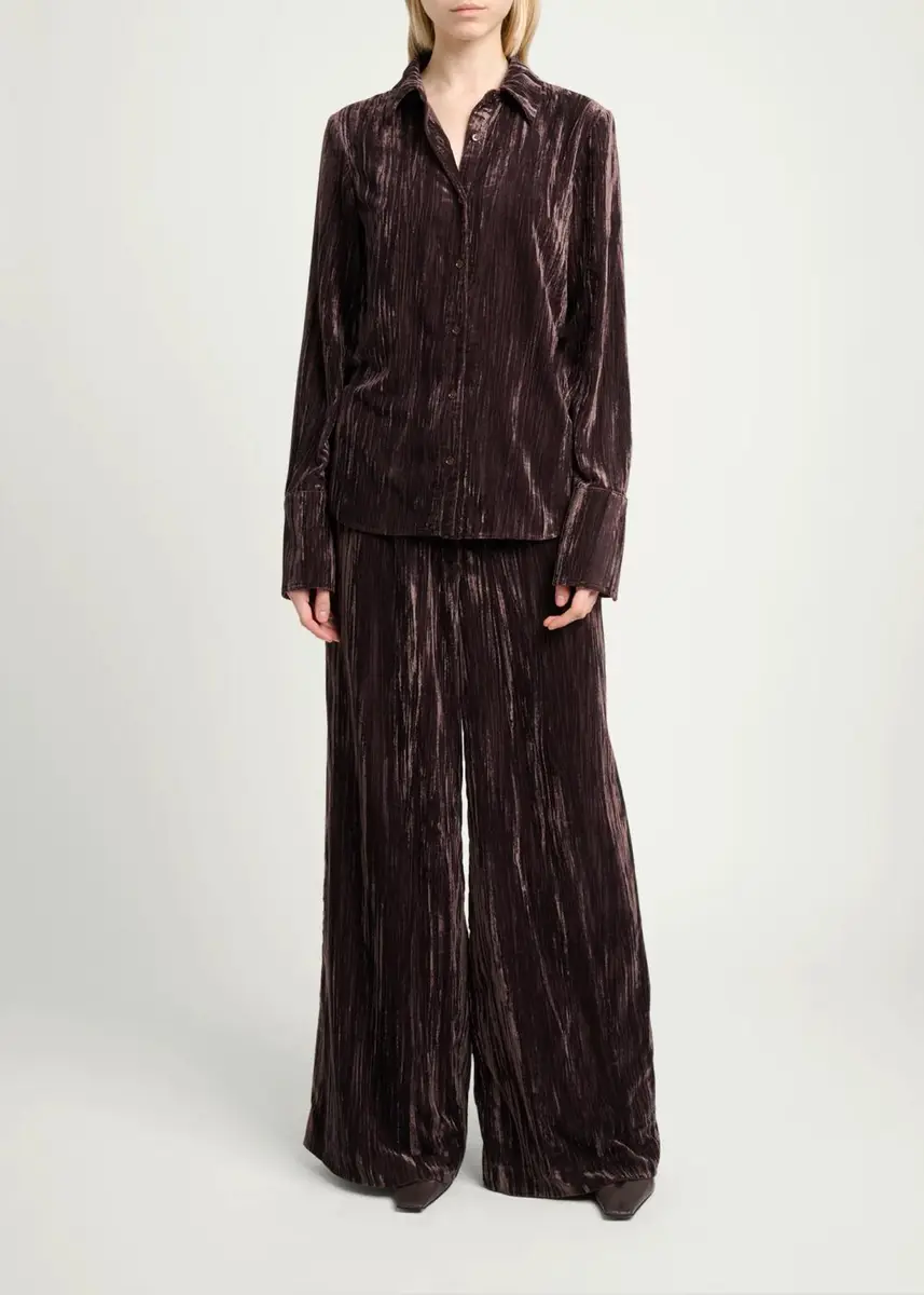 Proenza Schouler White Label Madi Crinkled Button-Front Top | Thumbnail 2 Proenza Schouler White Label Madi Crinkled Button-Front Top | Thumbnail 2