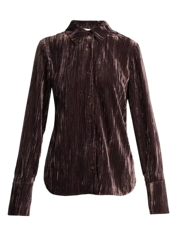 Proenza Schouler White Label Madi Crinkled Button-Front Top