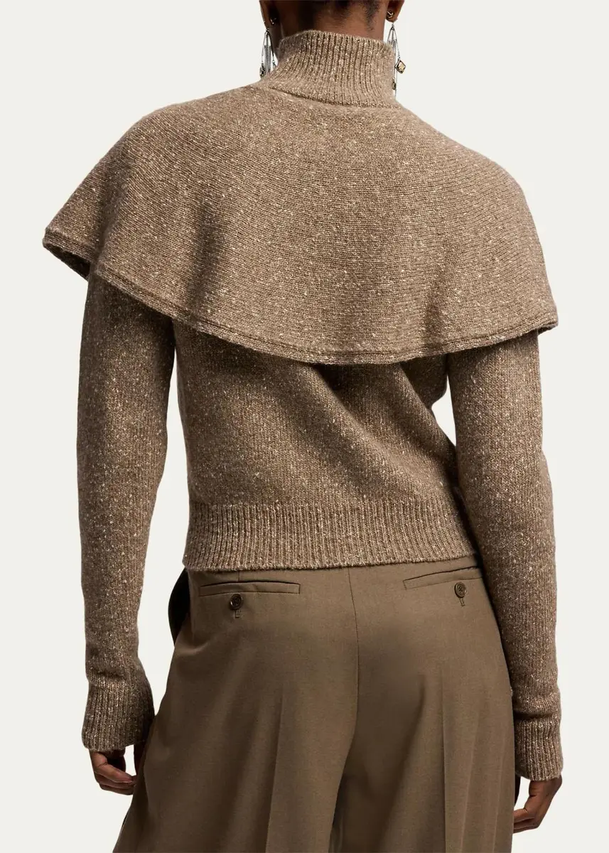 Ralph Lauren Collection Cashmere Donegal Cape Cardigan Sweater | Thumbnail 3