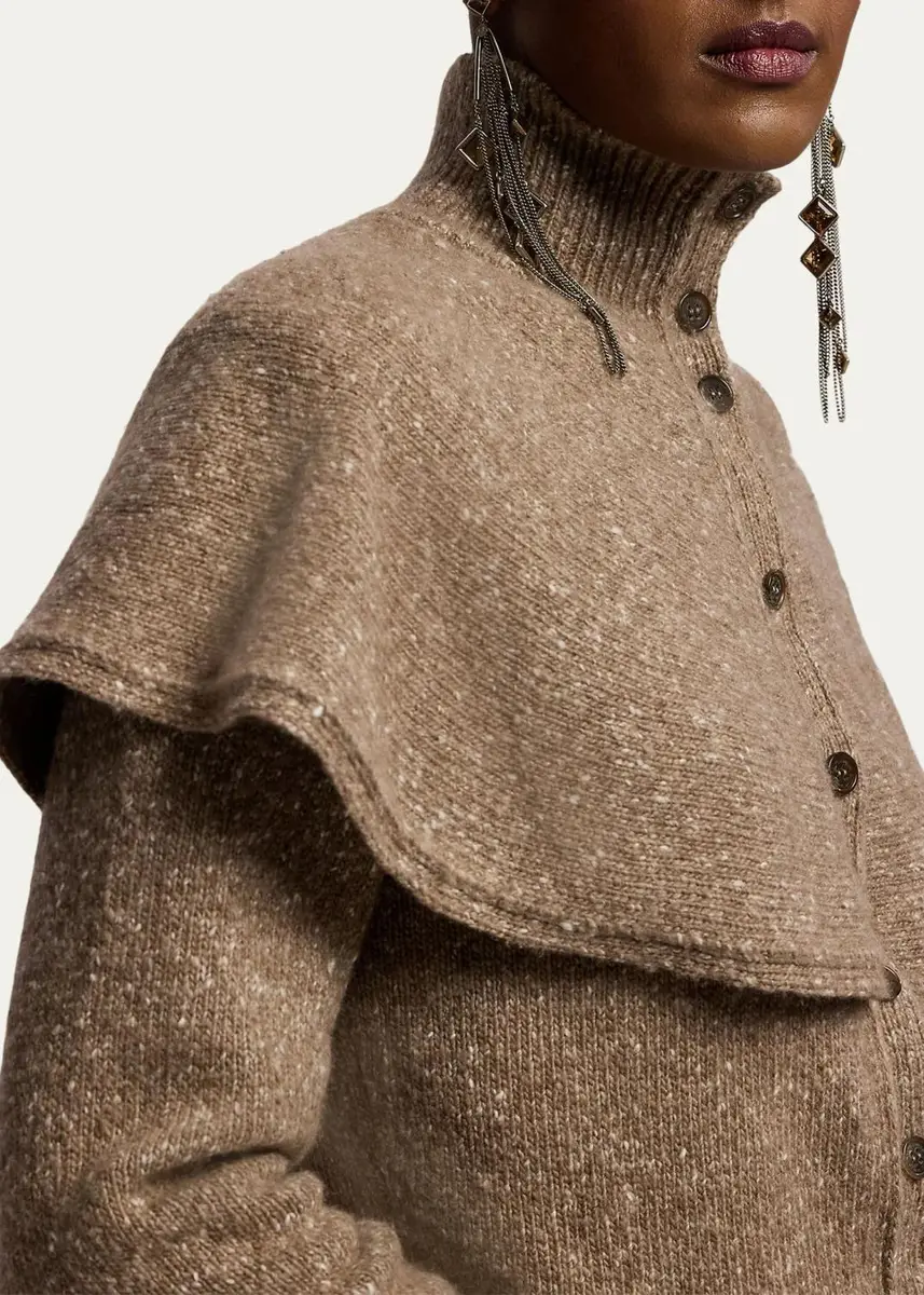 Ralph Lauren Collection Cashmere Donegal Cape Cardigan Sweater | Thumbnail 5