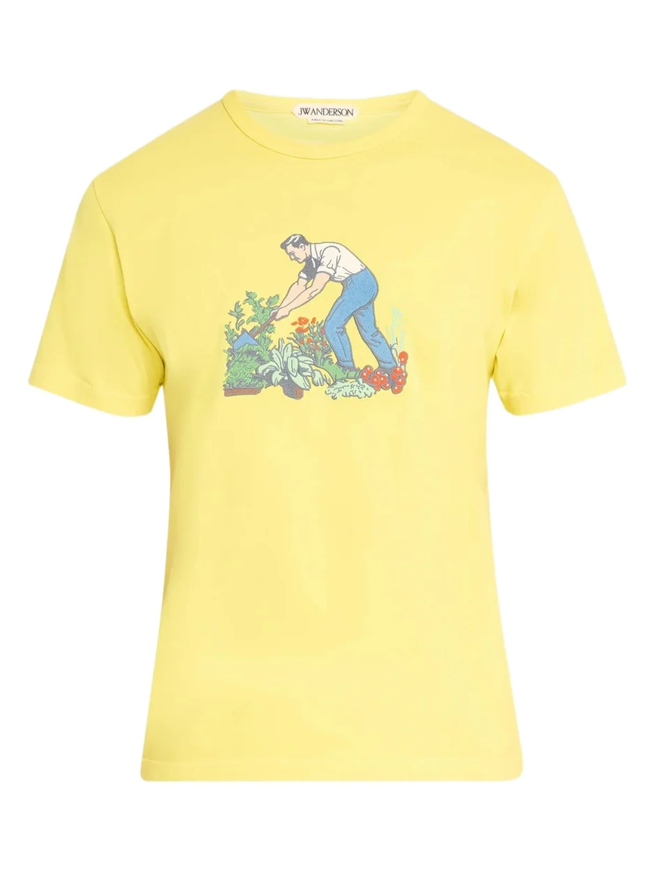 JW Anderson Men's Gardener Graphic Cotton T-Shirt