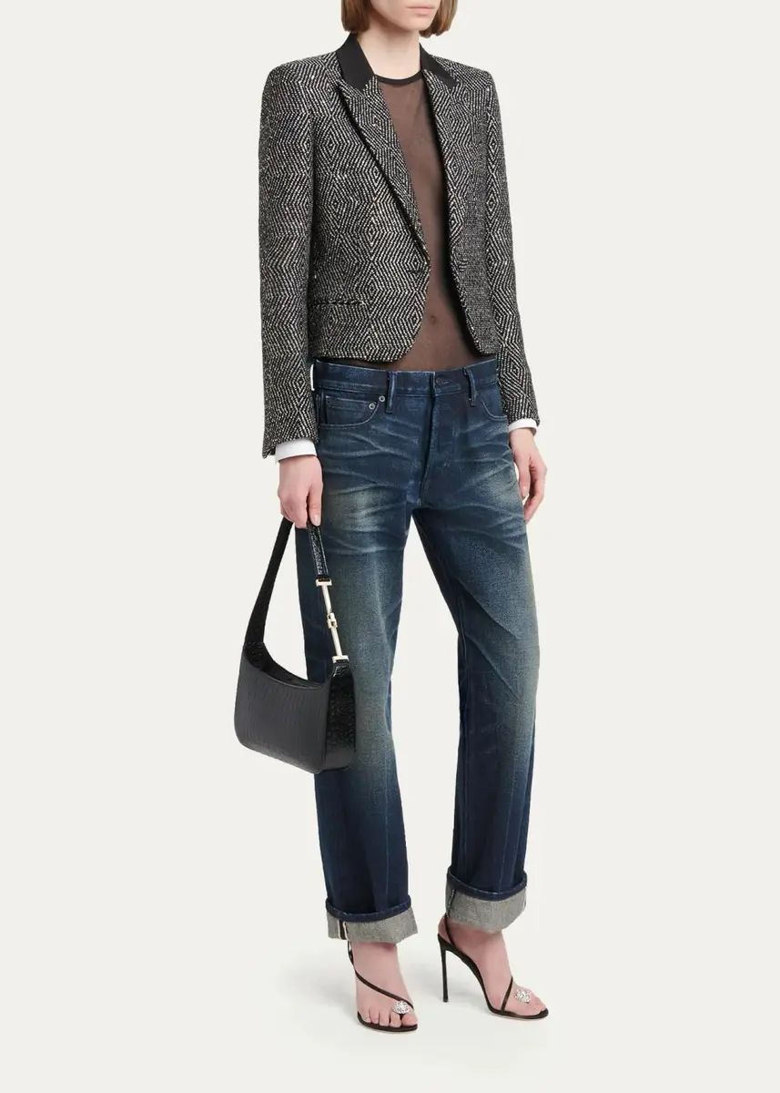 Tom Ford Arc Small Croc-Embossed Leather Shoulder Bag | Thumbnail 5 Tom Ford Arc Small Croc-Embossed Leather Shoulder Bag | Thumbnail 5