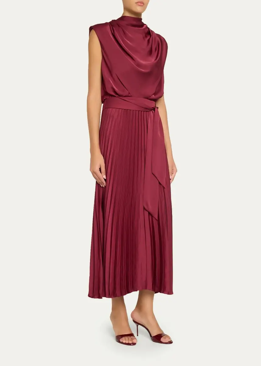 Ramy Brook Farah Satin Midi Dress | Thumbnail 4