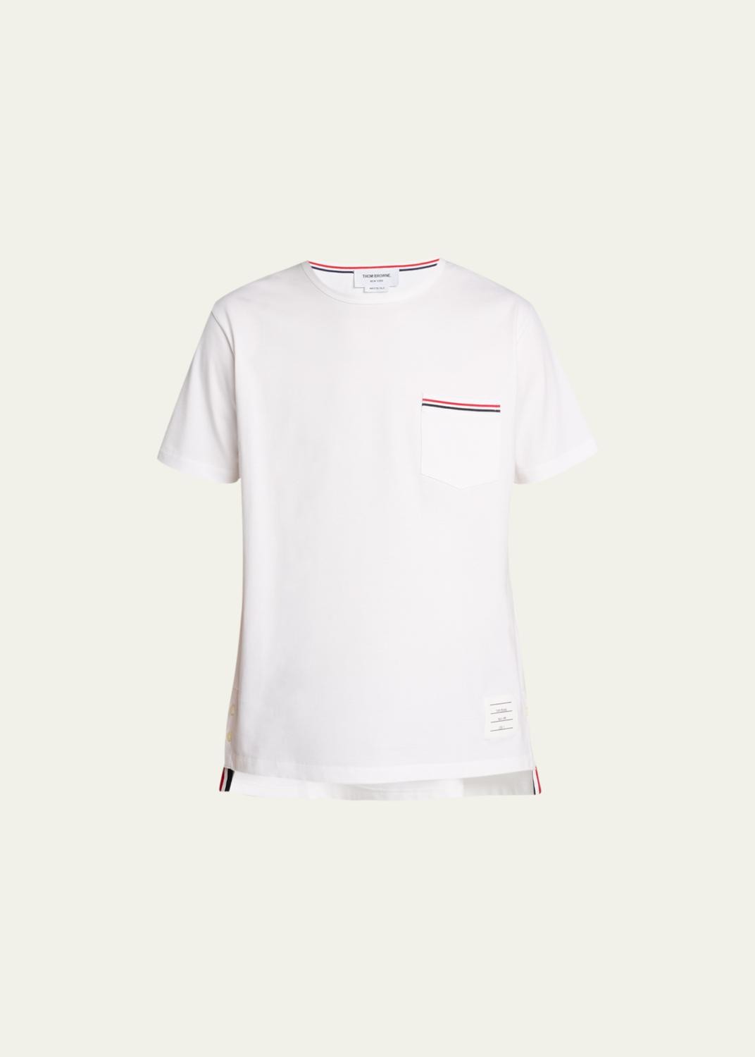 Thom Browne Short-Sleeve Logo Pocket T-Shirt