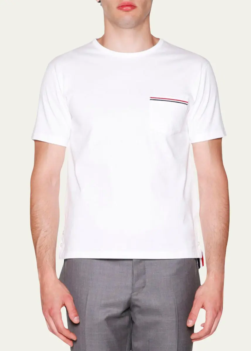 Thom Browne Short-Sleeve Logo Pocket T-Shirt | Thumbnail 2 Thom Browne Short-Sleeve Logo Pocket T-Shirt | Thumbnail 2