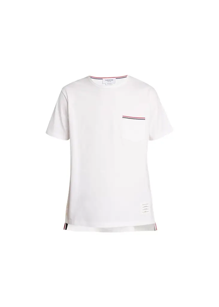 Thom Browne Short-Sleeve Logo Pocket T-Shirt | Image 1 Thom Browne Short-Sleeve Logo Pocket T-Shirt | Image 1