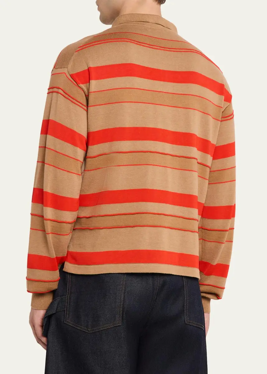 JW Anderson Men's Multi-Stripe Knit Rugby Shirt | Thumbnail 3 JW Anderson Men's Multi-Stripe Knit Rugby Shirt | Thumbnail 3