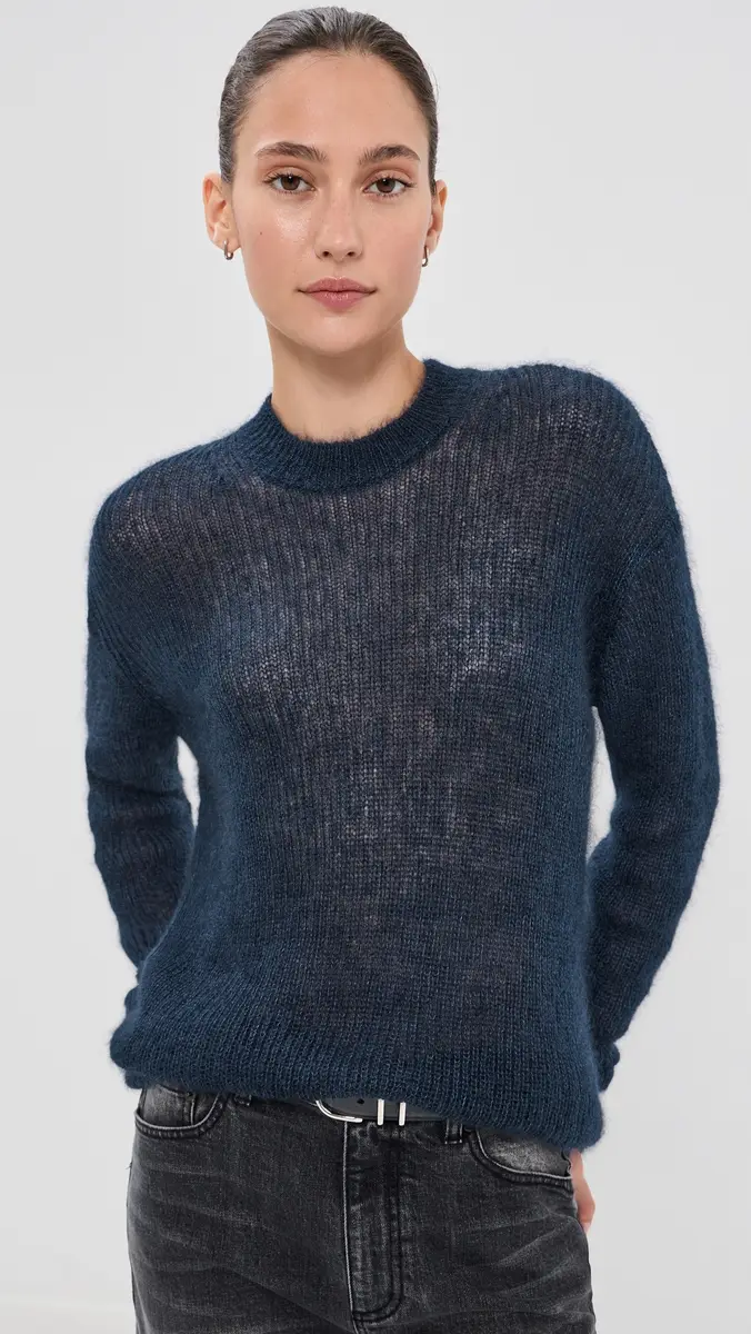 Tibi Silk Super Kid Mohair Crewneck Easy Pullover | Thumbnail 2 Tibi Silk Super Kid Mohair Crewneck Easy Pullover | Thumbnail 2