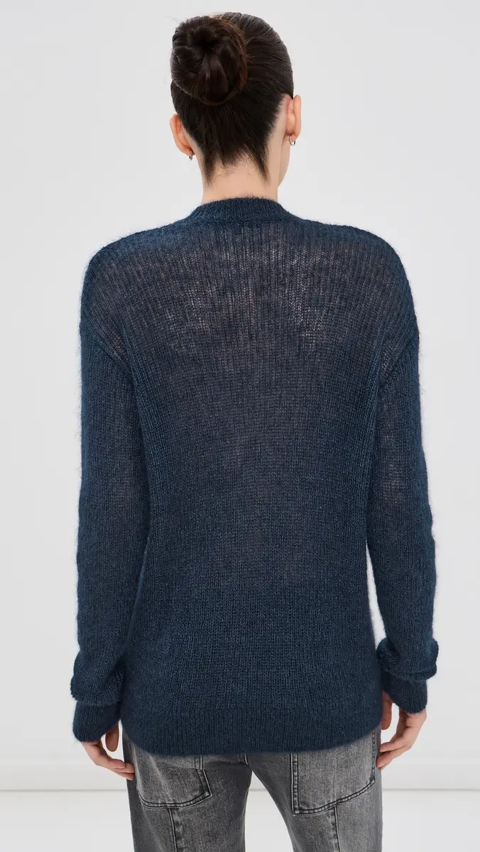 Tibi Silk Super Kid Mohair Crewneck Easy Pullover | Thumbnail 3 Tibi Silk Super Kid Mohair Crewneck Easy Pullover | Thumbnail 3
