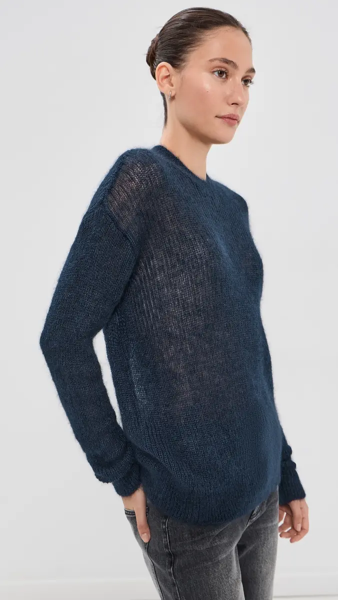 Tibi Silk Super Kid Mohair Crewneck Easy Pullover | Thumbnail 4 Tibi Silk Super Kid Mohair Crewneck Easy Pullover | Thumbnail 4