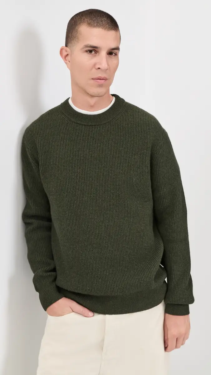 Les Deux Wool Rib Roundneck Knit Sweater | Thumbnail 2 Les Deux Wool Rib Roundneck Knit Sweater | Thumbnail 2