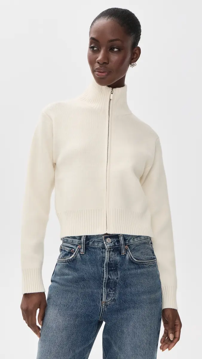 English Factory Zip-Up Funnel Neck Knit Jacket | Thumbnail 2 English Factory Zip-Up Funnel Neck Knit Jacket | Thumbnail 2