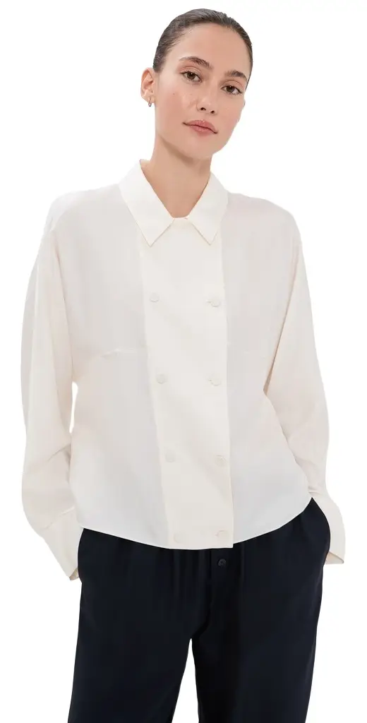 RÓHE Double Breasted Silk Top