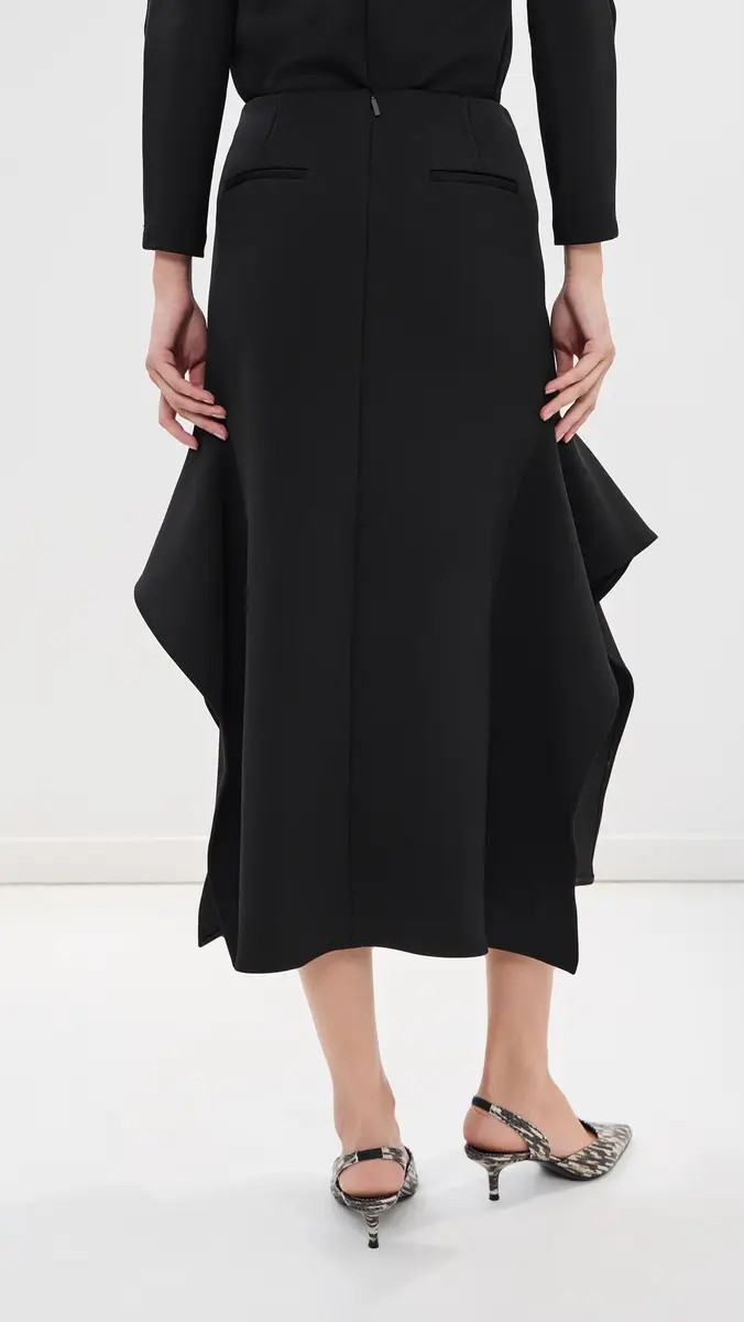 Tibi Luxe Crepe Knit Side Drape Skirt | Thumbnail 3 Tibi Luxe Crepe Knit Side Drape Skirt | Thumbnail 3