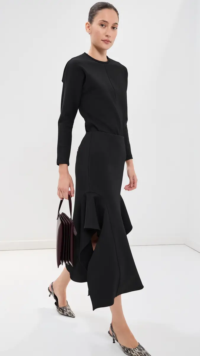 Tibi Luxe Crepe Knit Side Drape Skirt | Thumbnail 5 Tibi Luxe Crepe Knit Side Drape Skirt | Thumbnail 5
