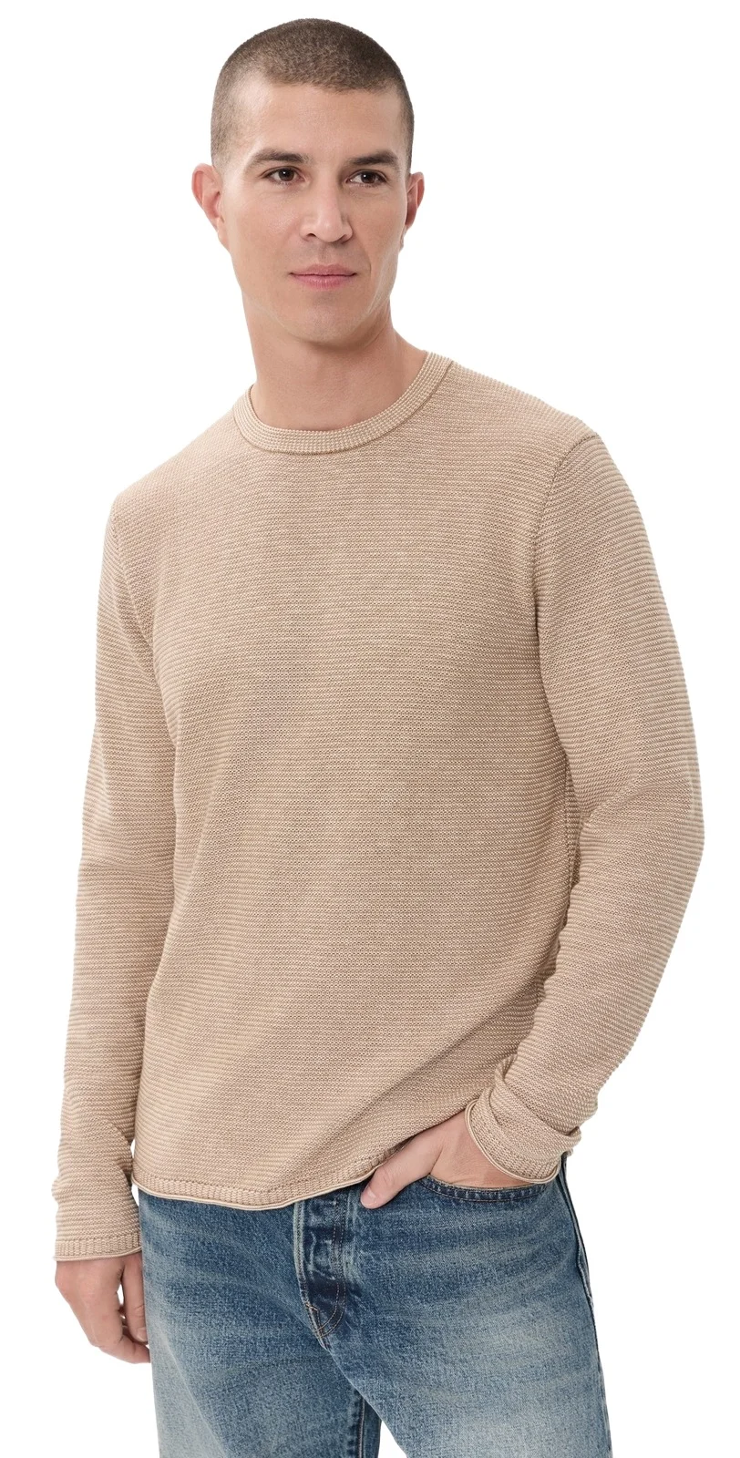 Tuck Stripe Crew Sweater