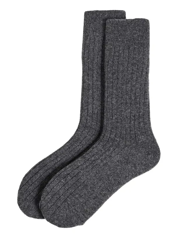 Wool Cashmere Ribbed Socks