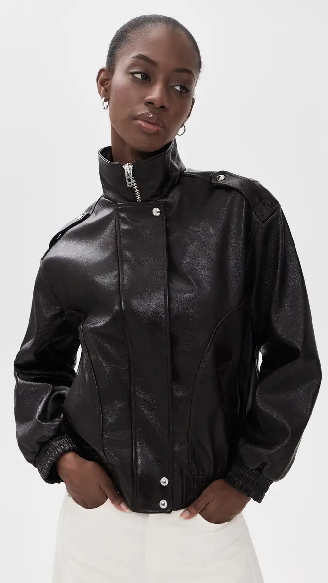 BLANKNYC Hot Brew Bomber Faux Leather Jacket | Thumbnail 2 BLANKNYC Hot Brew Bomber Faux Leather Jacket | Thumbnail 2