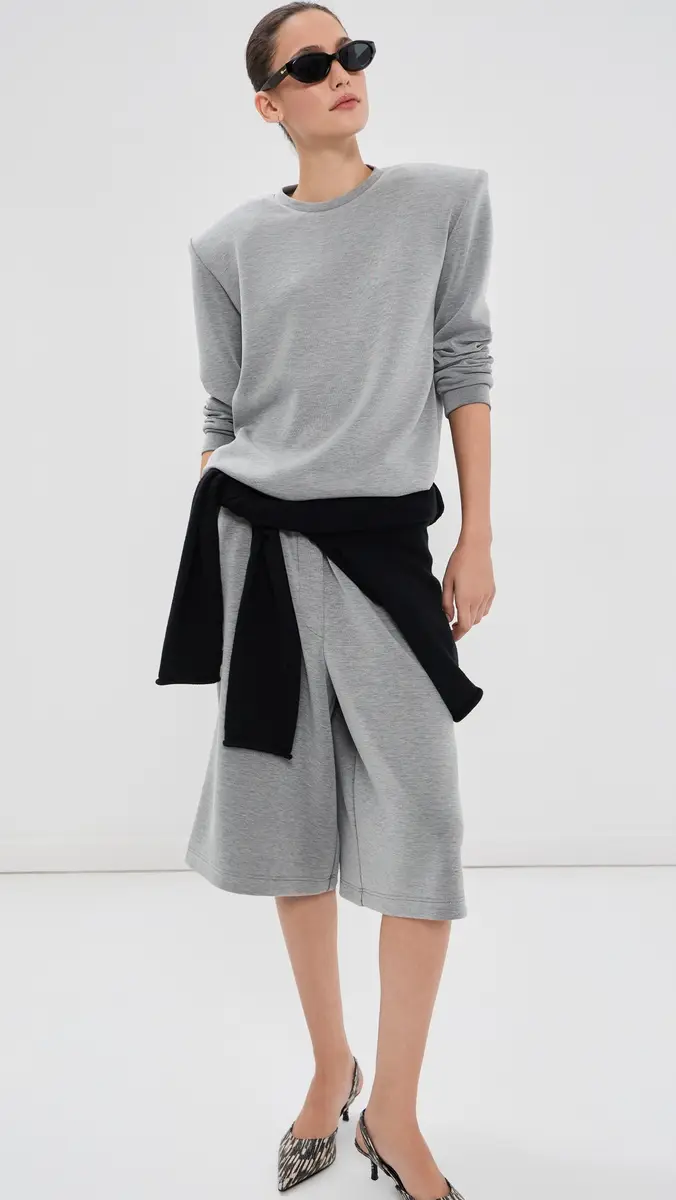 Tibi Feather Weight Viscose Removable Shoulder Pad Top | Thumbnail 2