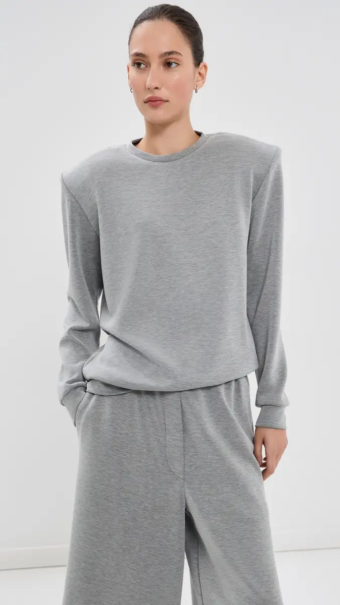 Tibi Feather Weight Viscose Removable Shoulder Pad Top | Thumbnail 3
