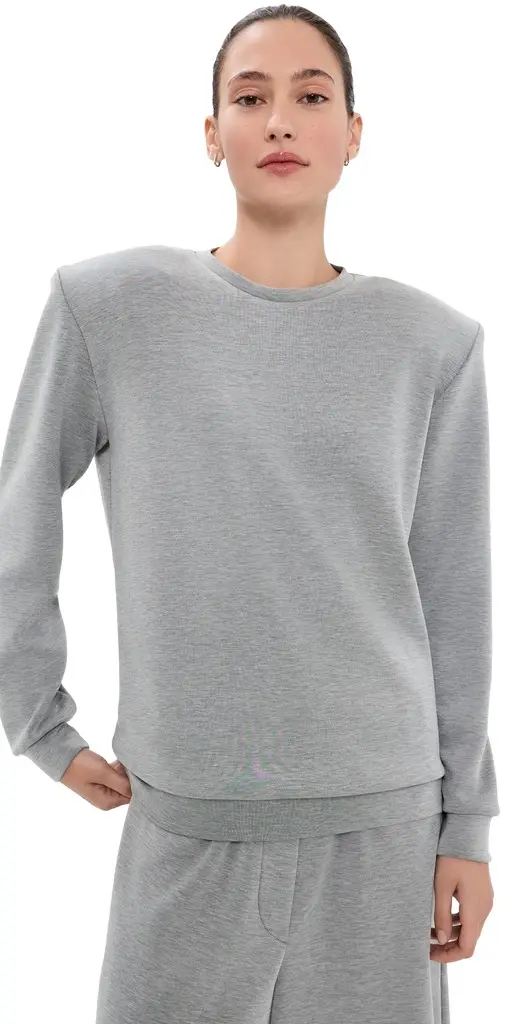Tibi Feather Weight Viscose Removable Shoulder Pad Top