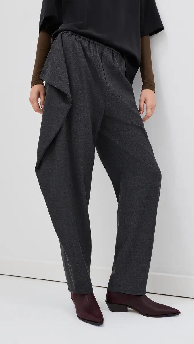 Tibi Cozy Flannel Side Drape Trousers | Thumbnail 2 Tibi Cozy Flannel Side Drape Trousers | Thumbnail 2