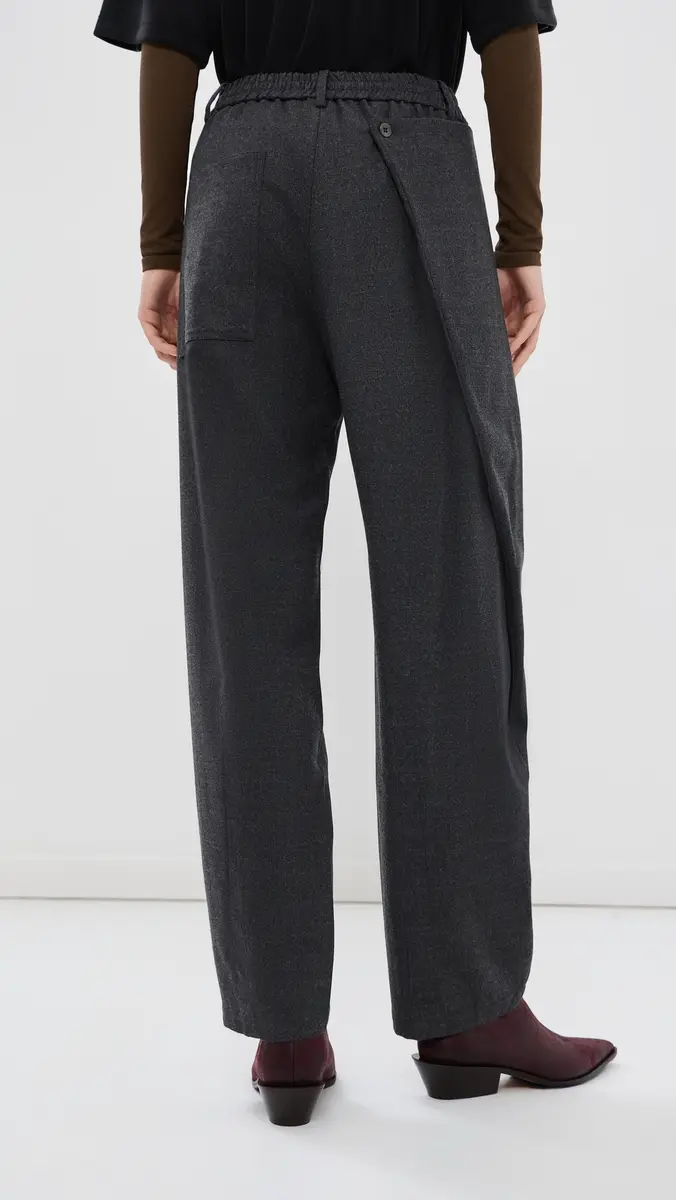 Tibi Cozy Flannel Side Drape Trousers | Thumbnail 4 Tibi Cozy Flannel Side Drape Trousers | Thumbnail 4