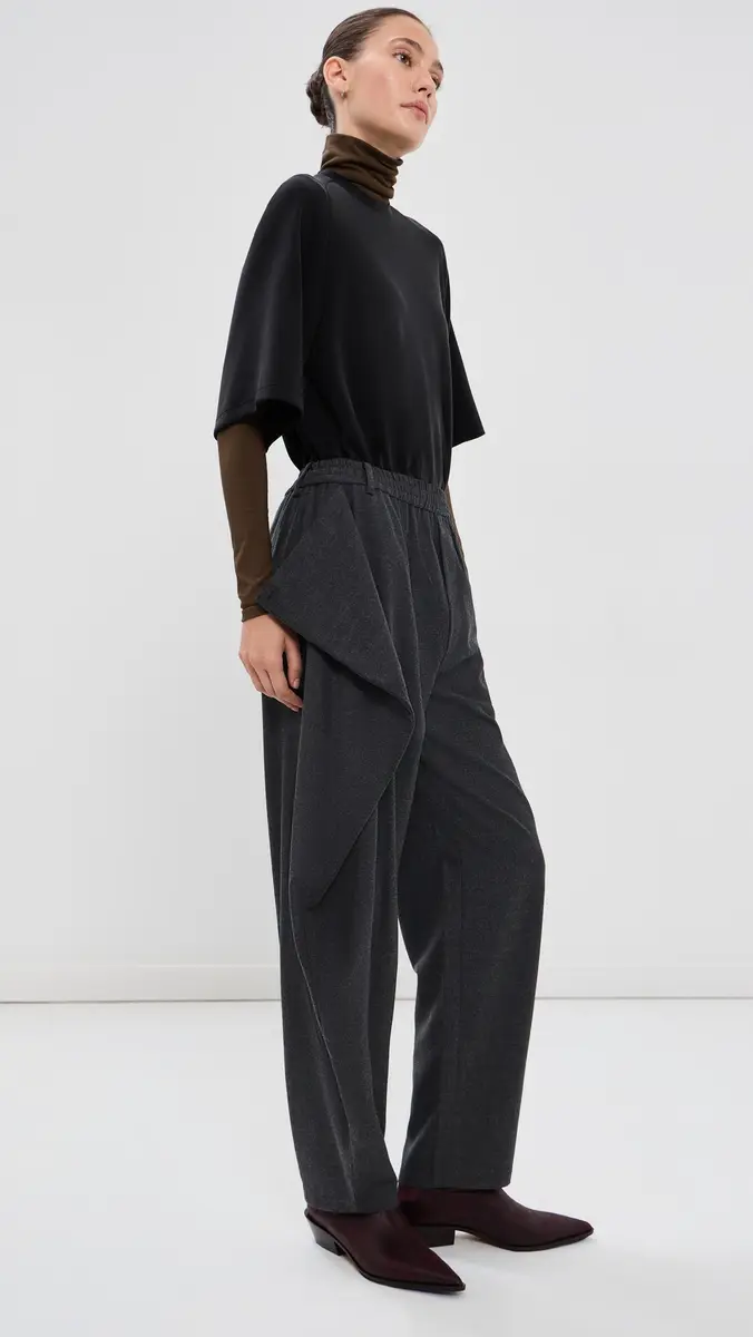 Tibi Cozy Flannel Side Drape Trousers | Thumbnail 5 Tibi Cozy Flannel Side Drape Trousers | Thumbnail 5